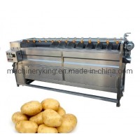 Full Automatic Spiral Brush Cassava/VegetableFruit Washing and Peeling Machine